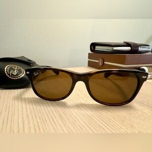 Ray-Ban new wayfarer classic sunglasses (polished tortoise/brown/polarized)